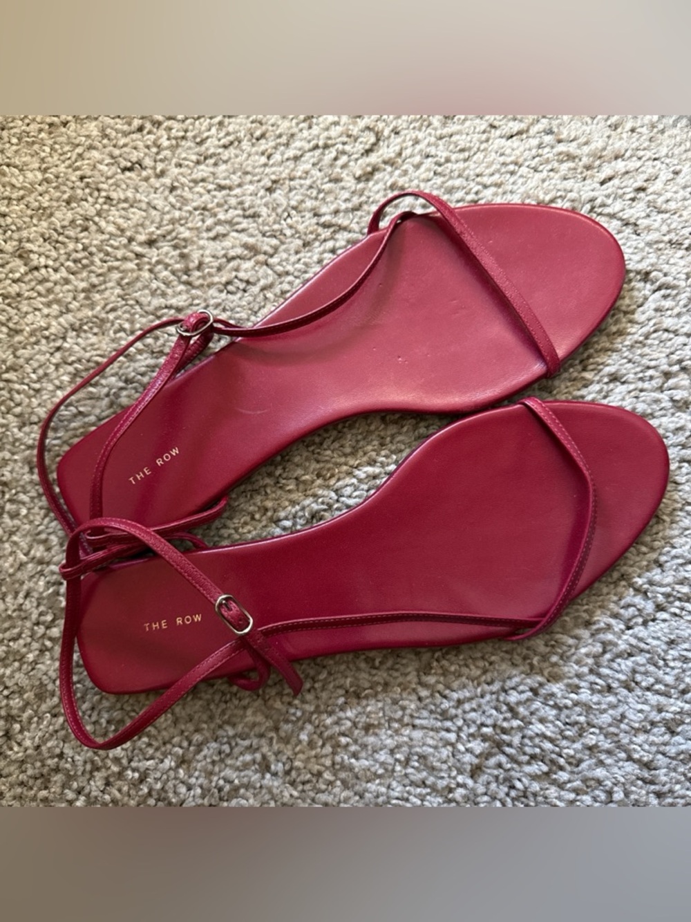 Unused The Row Bare leather flat sandals in Red EU 37
